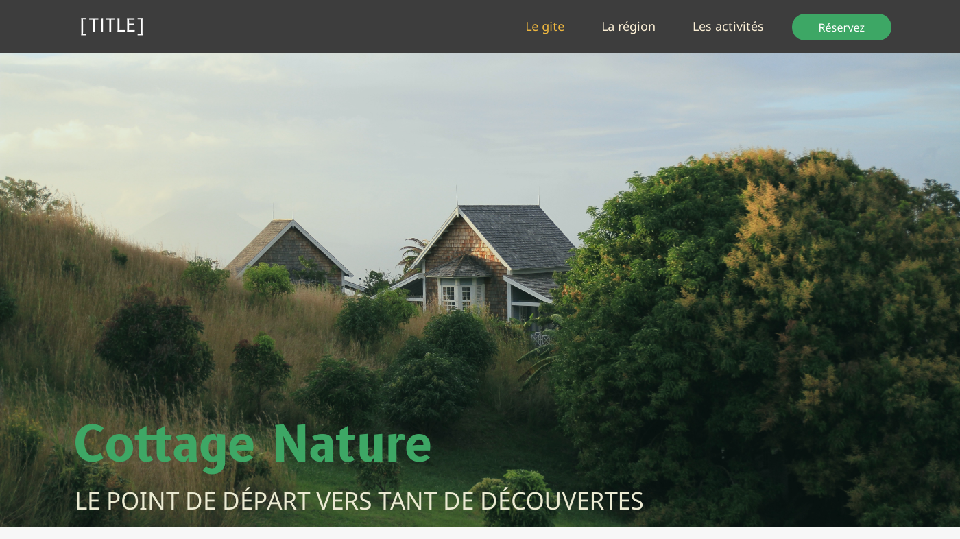 Theme for website creation of Cottage